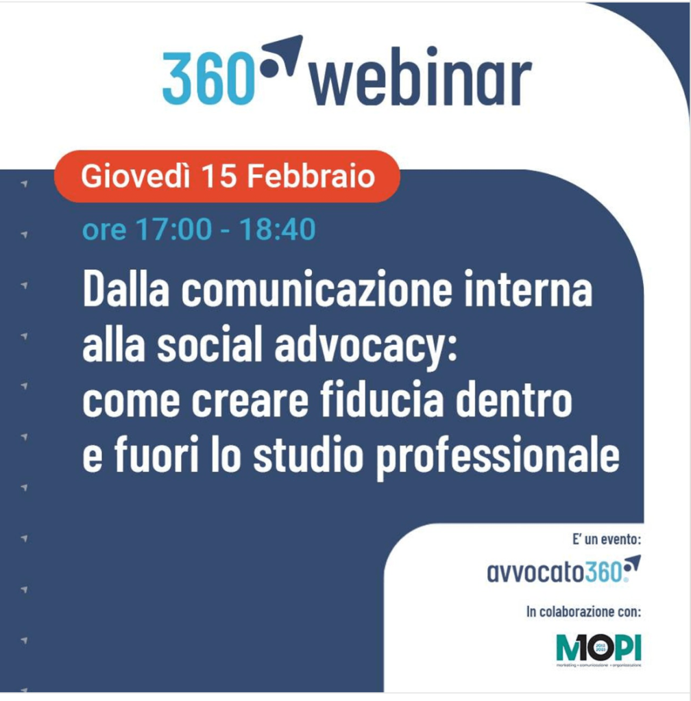 Dalla comunicazione interna alla social advocacy: creare fiducia dentro e fuori lo studio professionale